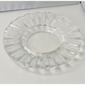 BACCARAT CRYSTAL WAVEY PILLAR CANDLE HOLDER PLATE
